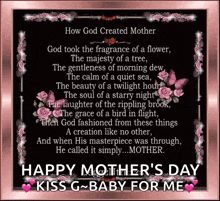 a happy mother 's day card with a poem