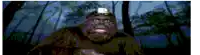 a pixelated image of a gorilla with a headlamp on his head