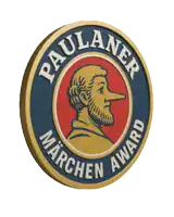 a logo for paulaner marchen award with a bearded man