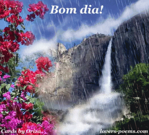 Bom Dia GIF - Bom Dia Waterfalls Rain - Discover & Share GIFs