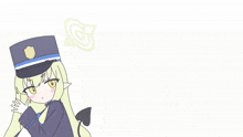a drawing of two girls wearing police hats holding a piece of paper with lines on it