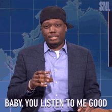 Baby You Listen To Me Good Michael Che GIF - Baby You Listen To Me Good Michael Che Saturday Night Live GIFs