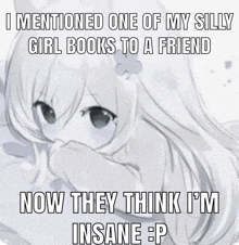 a picture of a girl with the caption i mentioned one of my silly girl books