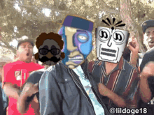 a group of people with cartoon faces and the name lildoge18 written on the bottom