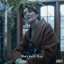 Shes Back Eve And Shes Working GIF - Shes Back Eve And Shes Working Uh Oh GIFs