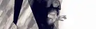 a black and white drawing of a man 's face with a beard