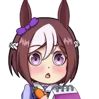 a cartoon of a horse holding a carrot and a notepad