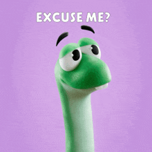 a cartoon snake with the words excuse me written on it