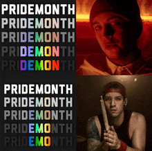a poster for pride month with a picture of a man