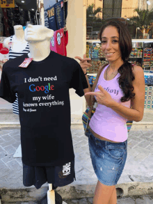 My Wife Knows Everything Shirt GIF - My Wife Knows Everything Shirt I Dont Need Google GIFs