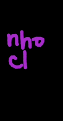 the word nho is written in purple letters on a black background .