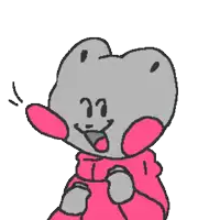 a drawing of a frog wearing a pink shirt