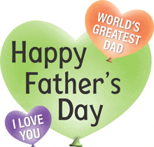 a happy father 's day greeting with balloons that say world 's greatest dad