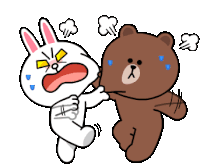 Cony And Brown Line Friends Sticker