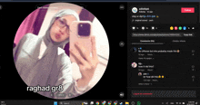 a screenshot of a tiktok video of a girl with the name raghad gr8