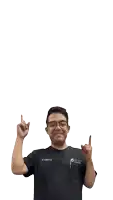 a man wearing a black shirt that says my spine and joints