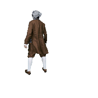 a man in a suit and tie is jumping in the air with the word you above him