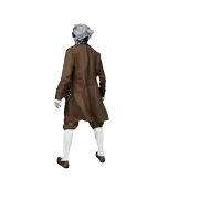 a man in a suit and tie is jumping in the air with the word you above him