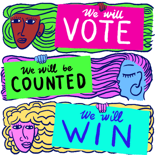 We Will Vote We Will Be Counted Sticker - We Will Vote We Will Be Counted We Will Win Stickers