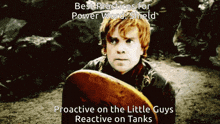 a man holding a shield with the words best practices for power word shield