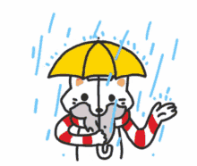 Raining Fox GIF - Raining Fox Umbrella GIFs
