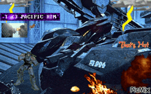 a picture of a robot with the words " i < 3 pacific rim " above it
