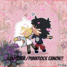 a picture of a couple kissing with the words monster / punkrock canon