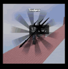 a video game screen shows a character named trident holding a trident