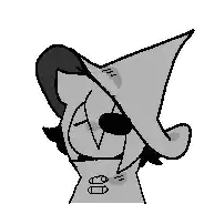 a drawing of a person wearing a witch hat and sunglasses