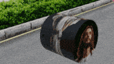 a picture of jesus is on the side of the road