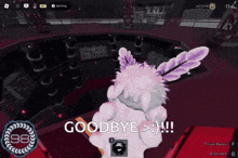 a screenshot of a video game with the words goodbye
