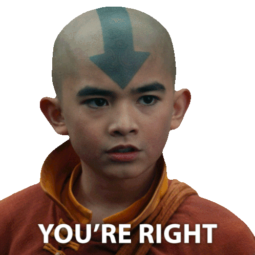 You'Re Right Aang Sticker - You'Re Right Aang Avatar The Last Airbender Stickers