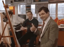 Thumbs Up - Mr. Bean GIF - Mr Bean Rowan Atkinson Drawing GIFs
