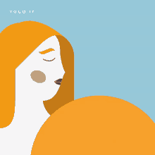 an illustration of a woman looking at a cup of ice cream with yogo.it written on the bottom