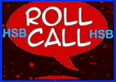 a red speech bubble that says " roll call "