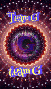a purple background with the words team g and team g on it