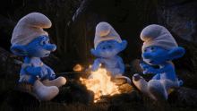 The Smurfs Campfire GIF - The Smurfs Campfire Telling Stories GIFs