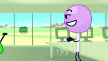 a cartoon character with a lollipop on a stick with a smile on its face