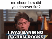 Charlie Sheen 7 Gram Rocks GIF - Charlie Sheen 7 Gram Rocks Caveman GIFs