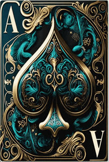 a playing card with a spade and the letter a