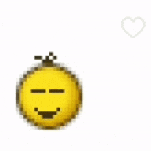 a pixel art of a smiley face holding a red rose