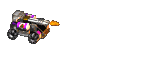 a pixel art of a car with flames coming out of the exhaust pipe .