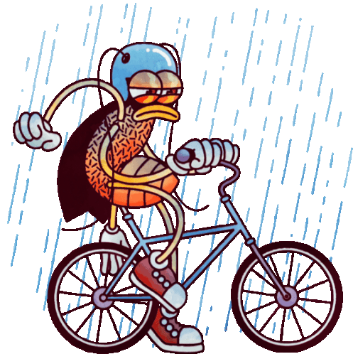 Angry Cockroach Riding Bike In Rain Sticker - Oscaris Coming Bike Google Stickers