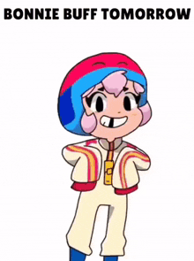 a cartoon character says bonnie buff tomorrow in a store
