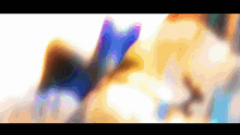 a blurred image of a person 's face with a blue butterfly on it