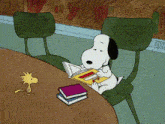 Snoopy Laughing At Book GIF