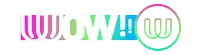 a colorful logo that says wow ! in a circle