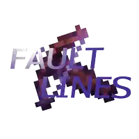 a logo for fault lines has a purple border