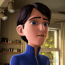 a close up of a cartoon character with netflix written on the bottom