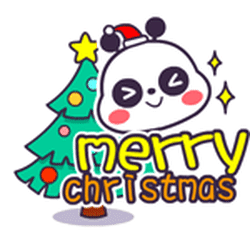 Panda Merry Christmas Sticker - Panda Merry Christmas Cute Stickers